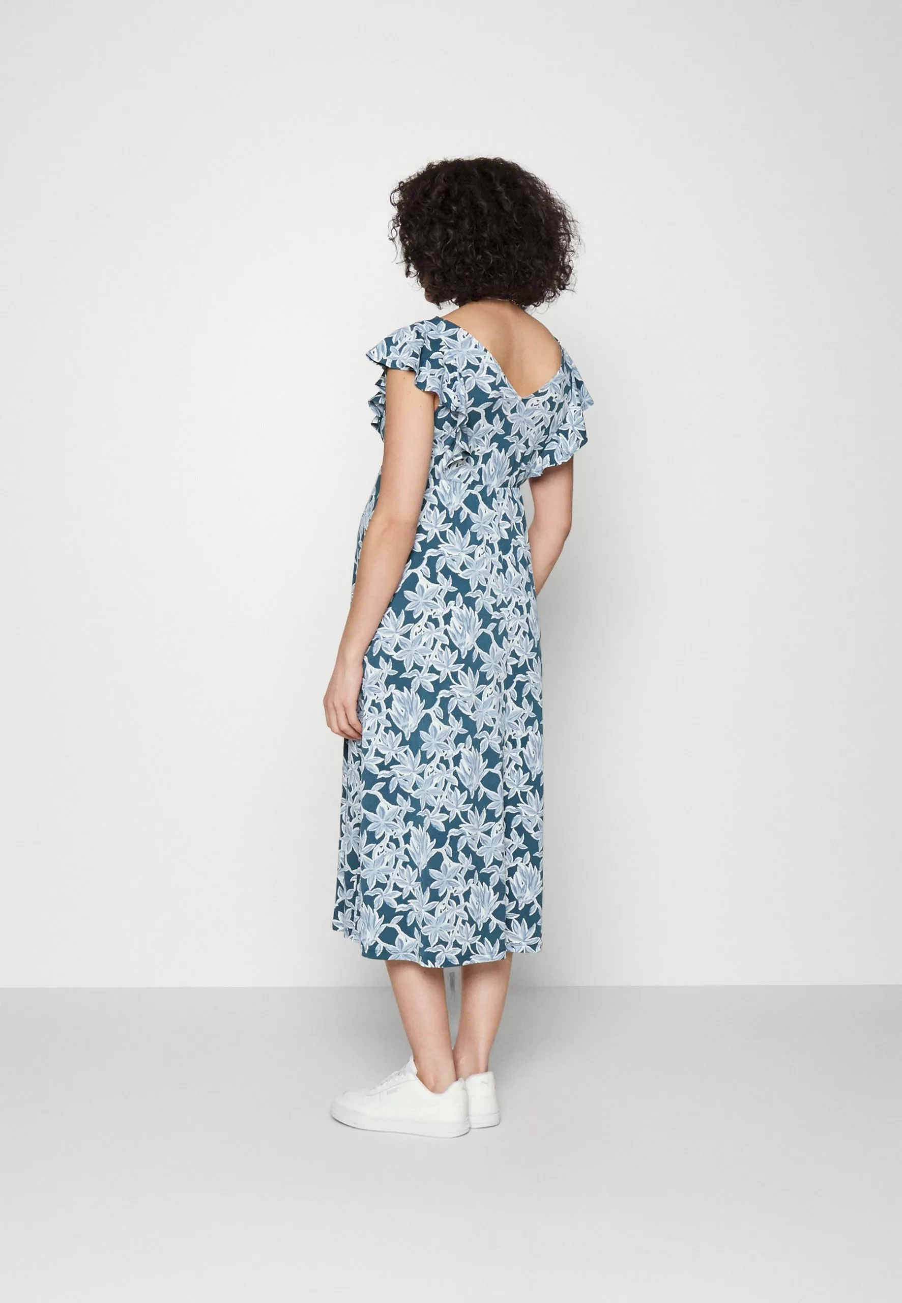 Midi V Flared Dress Witrh Ruffle Sleevees - Jersey Dress - Dark Blue/Blue Anna Field MAMA Midi V Flared Dress Witrh Ruffle Sleevees - Jersey Dress - Dark Blue/Blue -Anna Field Shop 0339ed7db2dd4cfaab1930f7c9a6582f scaled