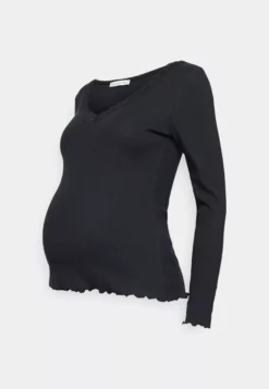 Anna Field MAMA Maternity Ribbed Longsleeve Lace- Long Sleeved Top - Black -Anna Field Shop 053a0aa839a44e58a70e048e07c380a0 scaled