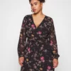 Anna Field Curvy Day Dress - Black/Pink
