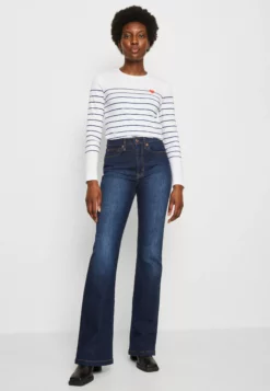 Anna Field Long Sleeved Top - White/Dark Blue -Anna Field Shop 0939beae29d44c2999d3522706444361 scaled