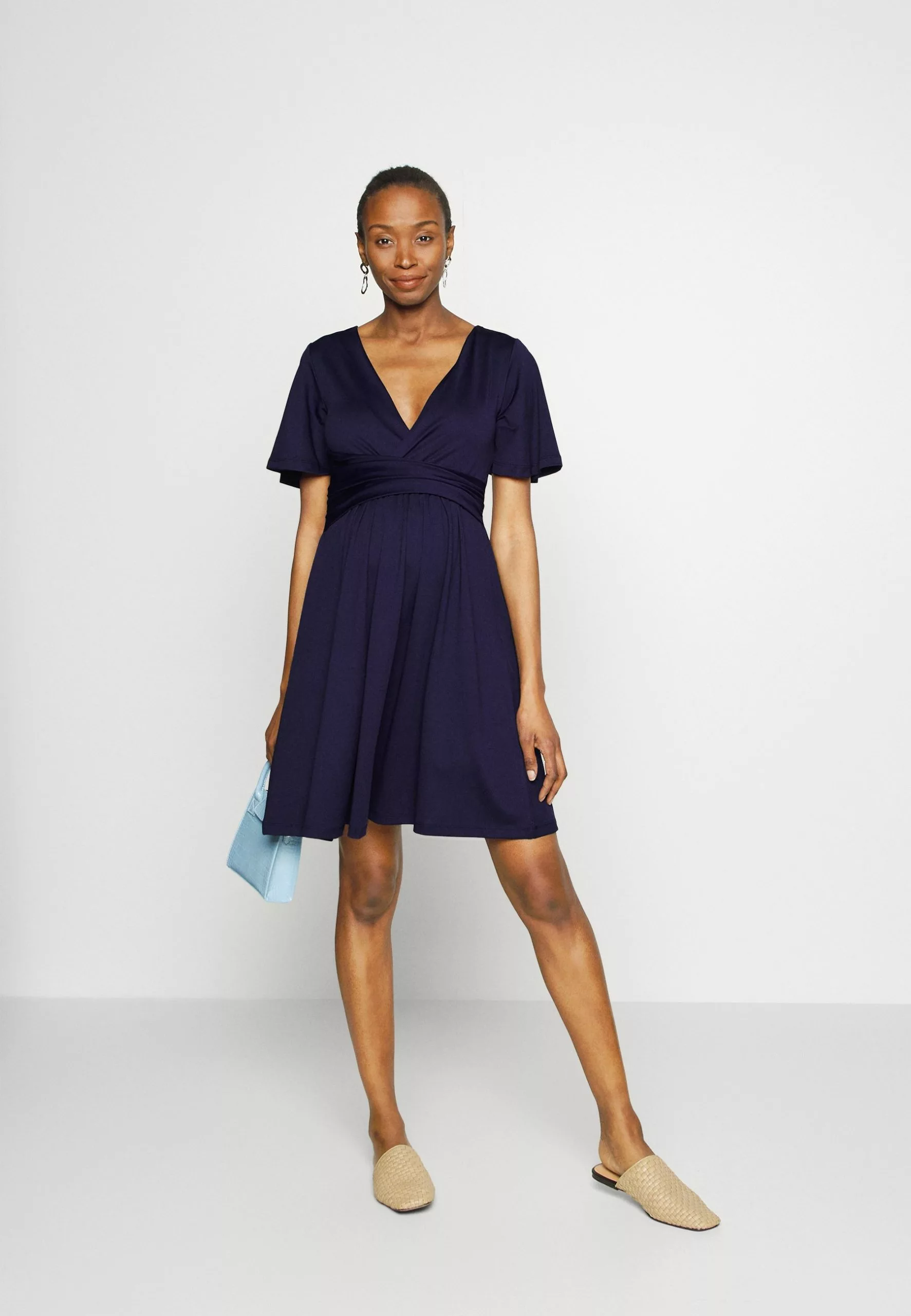Sleeves Wrap Waist V Flared Mini Dress- Jersey Dress - Dark Blue Anna Field MAMA Sleeves Wrap Waist V Flared Mini Dress- Jersey Dress - Dark Blue -Anna Field Shop 1c4dc059494d4c4a933218b1584873cf scaled