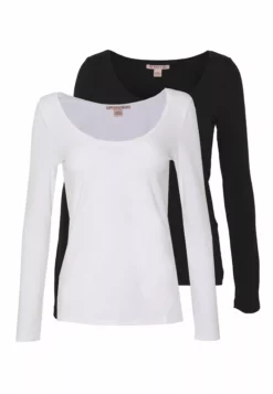 Anna Field 2 Pack - Long Sleeved Top - Black/White