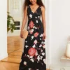 Anna Field Maxi Dress - Black/Pink