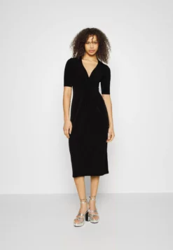 Anna Field Tall Center Front Knot Low Midi Dress - Day Dress - Black