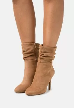 Anna Field High Heeled Ankle Boots - Cognac
