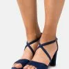 Anna Field Leather- High Heeled Sandals - Dark Blue
