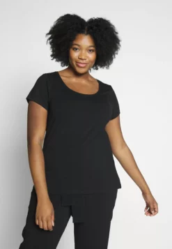 Anna Field Curvy Basic T-Shirt - Black, White -Anna Field Shop 44769877338b4e1494b9c621a857d1a2 scaled