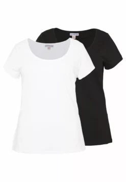 Anna Field Curvy Basic T-Shirt - Black, White