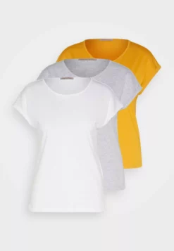 Anna Field 3 Pack - Basic T-Shirt - White/Mottled Light Grey/Dark Yellow -Anna Field Shop 64da417ebc53444592410fc8c3b8ec30 scaled