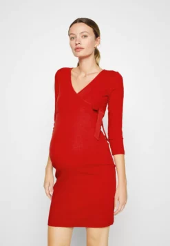Anna Field MAMA Wrapped Dress - Jersey Dress - Red