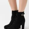 Anna Field Wide Fit Lace-Up Ankle Boots - Black