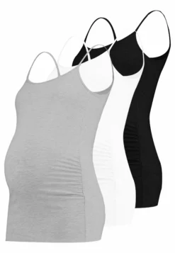 Anna Field MAMA 3 Pack - Top - Black/Greymel/White