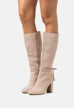 Anna Field Wide Fit Leather - High Heeled Boots - Beige