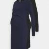 Anna Field MAMA 2 Pack Nursing Dress - Jersey Dress - Dark Blue/Black