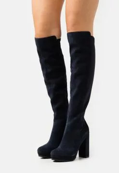 Anna Field Leather - Over-The-Knee Boots - Dark Blue