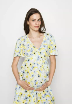 Anna Field MAMA Woven Chiffon Wrap Dress- Day Dress -White/Light Blue -Anna Field Shop 92a40270a099421aa4205b9aed0e03d0 scaled