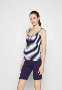 Anna Field MAMA Top - White/Blue