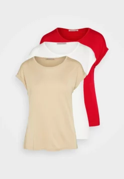 Anna Field 3 Pack - Basic T-Shirt - Beige/Off-White/Red -Anna Field Shop aedc07226f6b43aab232c16e6322bb39 scaled