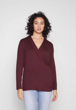 Anna Field Curvy Long Sleeved Top - Dark Red