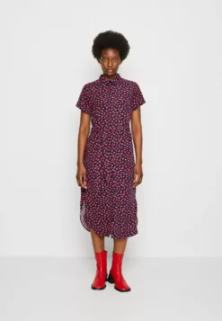 Anna Field Shirt Dress - Dark Blue/Red