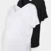 Anna Field MAMA 2 Pack - Basic T-Shirt - White/Black