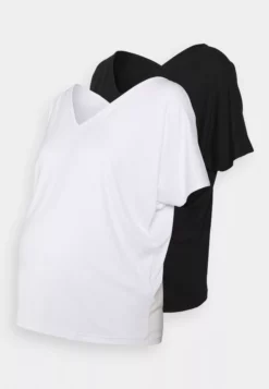 Anna Field MAMA 2 Pack - Basic T-Shirt - White/Black