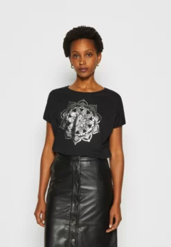 Anna Field Print T-Shirt - Black