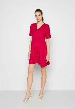 Anna Field MAMA Short Sleeves Flared Mini Dress- Jersey Dress - Red