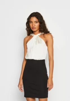 Anna Field Jersey Dress - Off White/Black