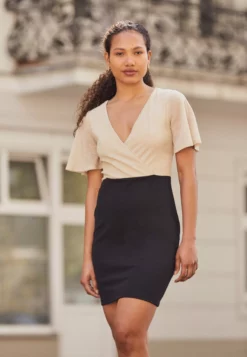 Anna Field Shift Dress - Gold/Black