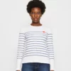 Anna Field Long Sleeved Top - White/Dark Blue