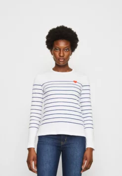 Anna Field Long Sleeved Top - White/Dark Blue