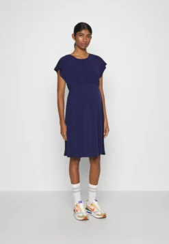 Anna Field MAMA Fit And Flare Flowy Dropped Shoulder- Jersey Dress - Dark Blue