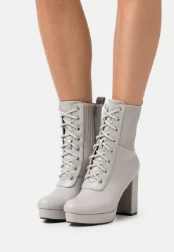 Anna Field High Heeled Ankle Boots - Grey